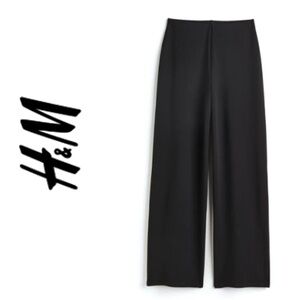 NEW H&M Wide-Leg Linen-Blend Pants